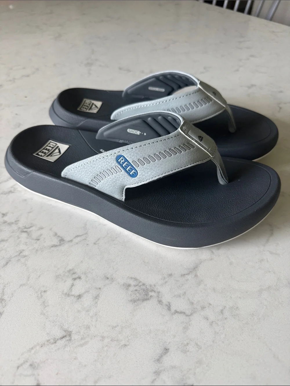 Men’s Reef Swellsole Cruiser Flip Flops (Gray/Light Gray/Blue)